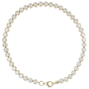 9ct Yellow Gold Cubic Zirconia Tennis Bracelet 7.5"