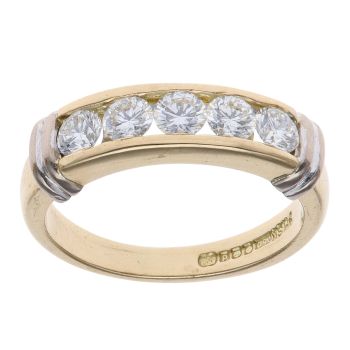 18ct Yellow and White Gold 0.75ct Brilliant Cut Diamond Solitaire Ring