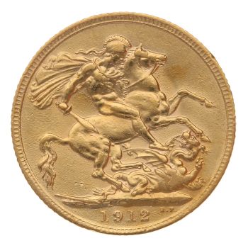 1912 George V Large Head UK Full Sovereign Coin