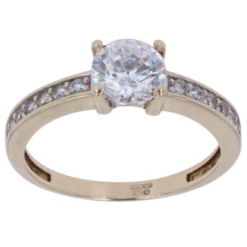 9ct Yellow Gold Cubic Zirconia Single Stone Ring