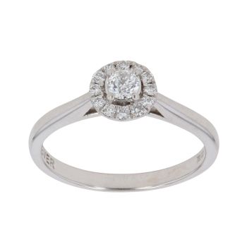 18ct White Gold 0.25ct Brilliant Cut Diamond Cluster Ring