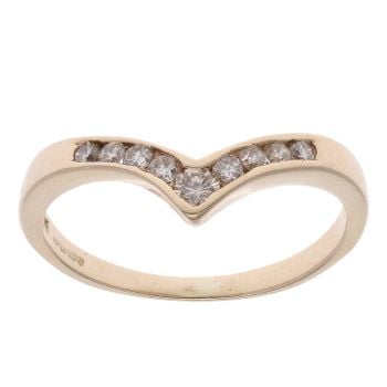 9ct Yellow Gold 0.25ct Brilliant Cut Diamond Wishbone Ring