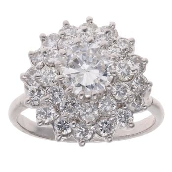 18ct White Gold 2.65ct Brilliant Cut Diamond Cluster Ring