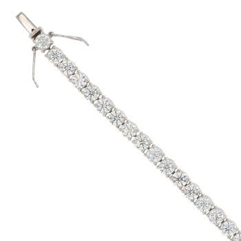 18ct White Gold 10.50ct Brilliant Cut Diamond Tennis Bracelet 7"