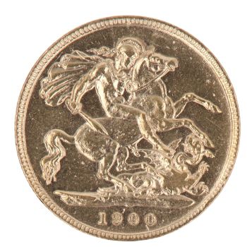 1900 Victoria Old Head UK Half Sovereign Coin