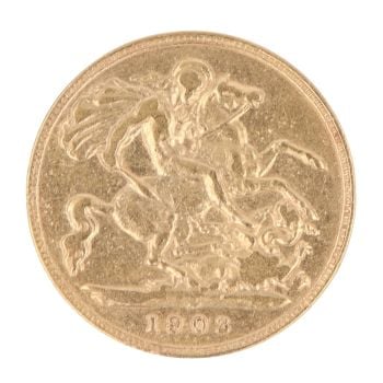 1902 Edward VII Half Sovereign Coin
