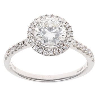 9ct White Gold 1.25ct Brilliant Cut Lab Grown Diamond Cluster Ring
