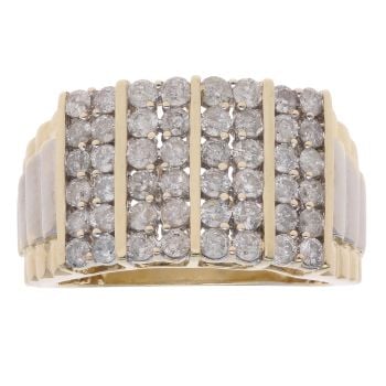 9ct Yellow And White Gold 0.20ct Diamond Signet Ring