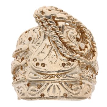 9ct Yellow Gold Patterned Saddle Ring