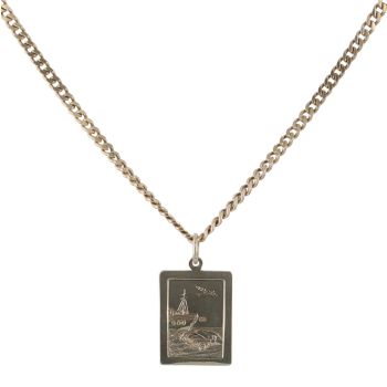 9ct Yellow Gold St George Pendant and Chain 22"