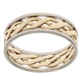 9ct Yellow And White Gold Celtic Ring