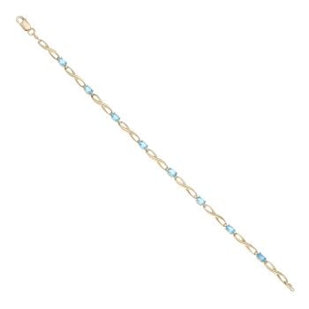 9ct Yellow Gold Blue Topaz Infinity Bracelet 7"