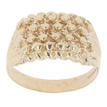 9ct Yellow Gold Four Row Keeper Ring