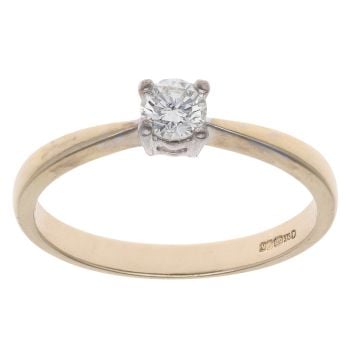 9ct Yellow Gold 0.25ct Brilliant Cut Diamond Solitaire Ring