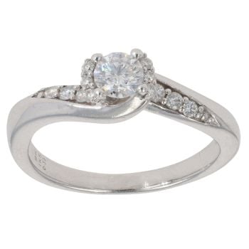 9ct White Gold 0.33ct Brilliant Cut Diamond Solitaire Ring