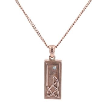 9ct Rose Gold 0.02ct Diamond Clogau Pendant and Chain 16"