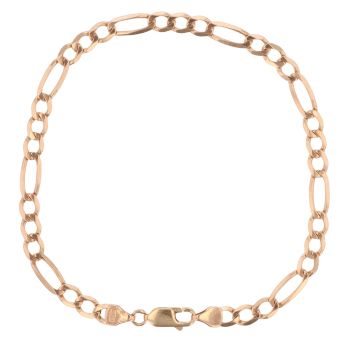 9ct Yellow Gold Figaro Bracelet 8.5"