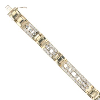 9ct Yellow Gold 6.75ct Brilliant Cut Diamond Fancy Bracelet 8.5"
