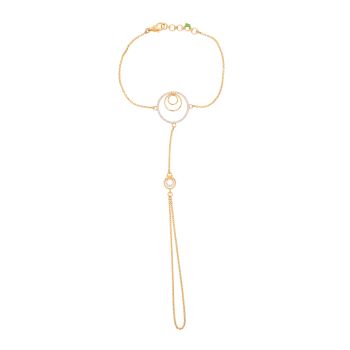 22ct Yellow Gold Cubic Zirconia Hand Bracelet 7"