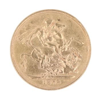 1876 Victoria Full Sovereign Coin