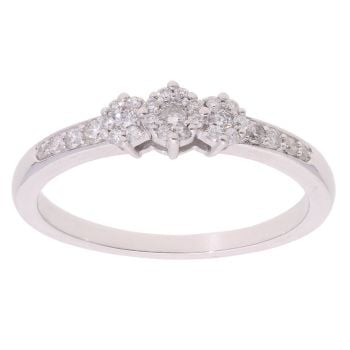 9ct White Gold 0.26cts Diamond Trilogy Ring