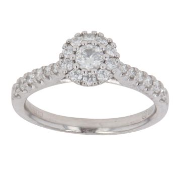 Platinum 0.43ct Brilliant Cut Diamond Cluster Ring
