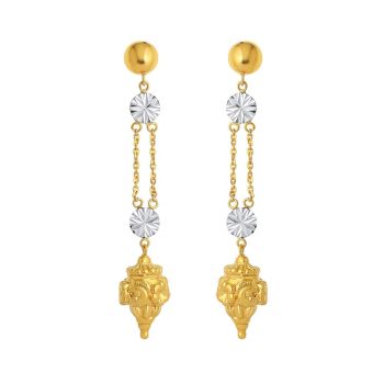 22ct Yellow Gold Double Chain Drop Earrings