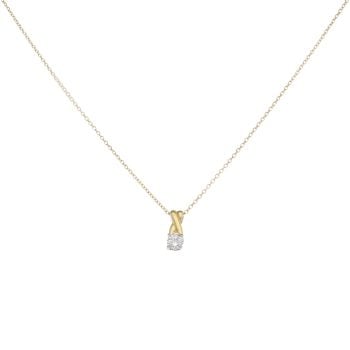 18ct Yellow Gold 0.30ct Brilliant Cut Diamond Solitaire Pendant And Chain 18"