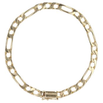9ct Yellow Gold Figaro Bracelet 8.5"