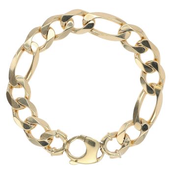 9ct Yellow Gold Figaro Bracelet 8.5"