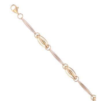 9ct Yellow and White Gold Fancy Bracelet 7"