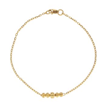 22ct Yellow Gold Five Bead Fancy Bracelet 7"