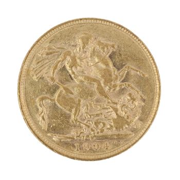 1904 Edward VII Large Head Australia Full Sovereign Coin