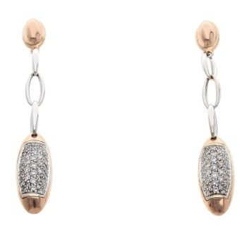 Chimento 18ct White and Rose Gold 1.00ct Diamond Drop Earrings