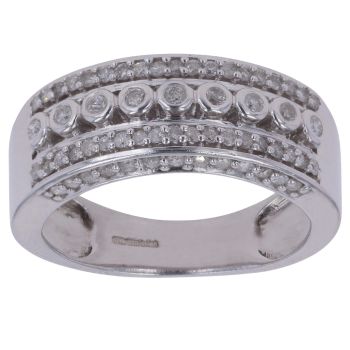 9ct White Gold 0.35ct Brilliant Cut Diamond Fancy Ring