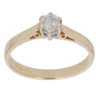 9ct Yellow Gold 0.25ct Brilliant Cut Diamond Solitaire Ring