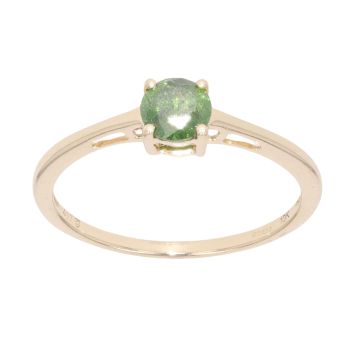 9ct Yellow Gold 0.50ct Green Diamond Solitaire Ring