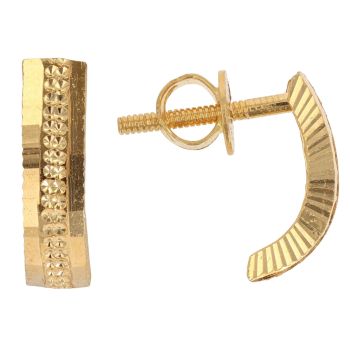 22ct Yellow Gold Patterned Stud Earrings
