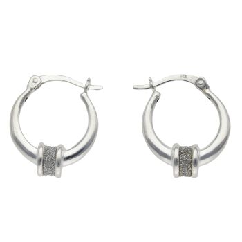 Silver Moondust Fancy Hoop Earrings By Icesia