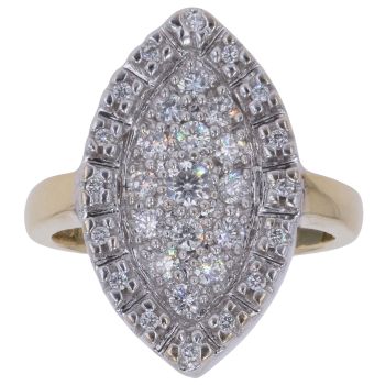 18ct Yellow Gold 0.60ct Brilliant Cut Diamond Cluster Ring