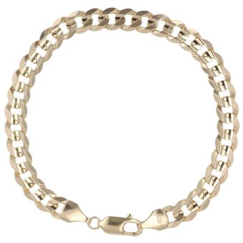 9ct Yellow Gold Curb Bracelet 9"