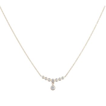 9ct Yellow Gold 0.17ct Brilliant Cut Lab Grown Diamond Drop Chain 16"