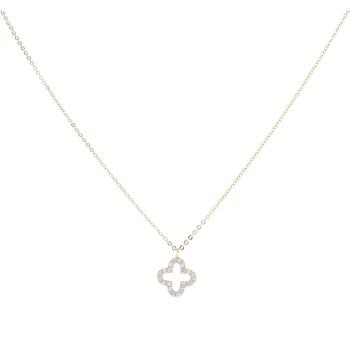 9ct Yellow Gold Cubic Zirconia Open Circle Pendant And Chain 18"