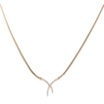 9ct Yellow Gold 0.50ct Diamond Crossover Chain 16"
