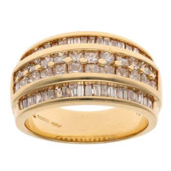 18ct Yellow Gold 1.25ct Princess And Baguette Cut Diamond Fancy Ring