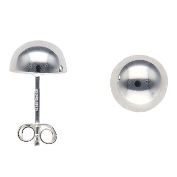 Silver Half Ball Stud Earrings By Icesia