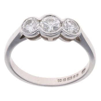 18ct White Gold 0.70ct Diamond Trilogy Ring
