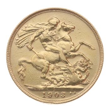 1903 Edward VII Large Head Australia Full Sovereign Coin