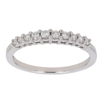 18ct White Gold 0.25ct Brilliant Cut Diamond Half Eternity Ring