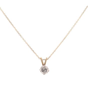 18ct Yellow Gold 0.55ct Brilliant Cut Diamond Solitaire Pendant And Chain 18"